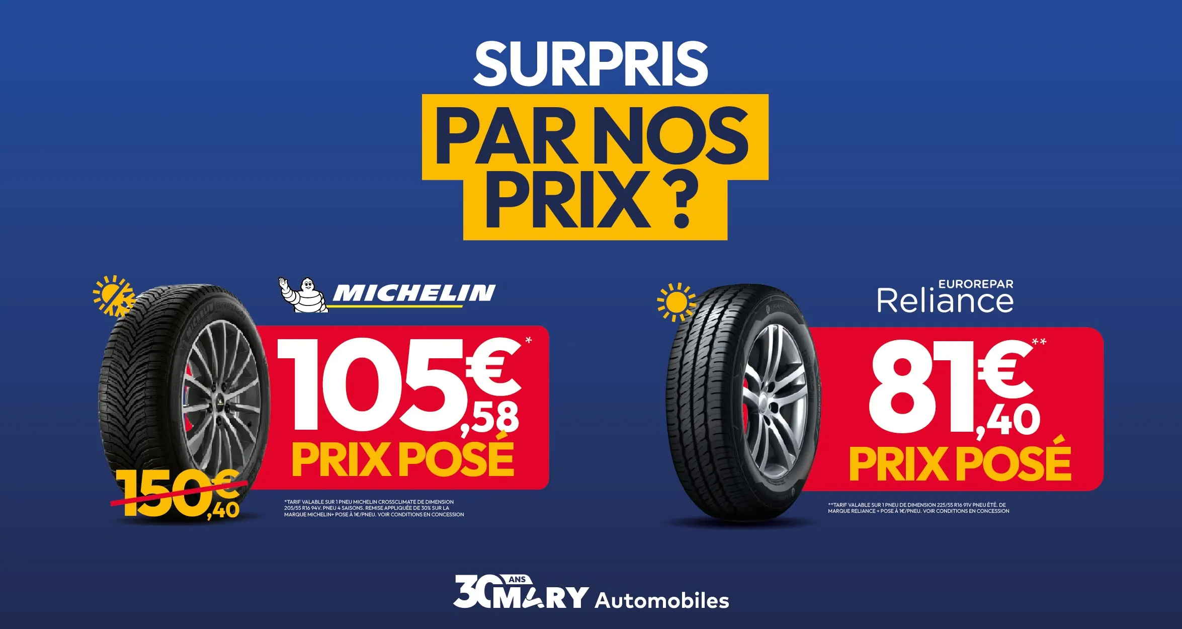 illustration offre Offre remise sur les pneus - Réseau Mary Automobiles