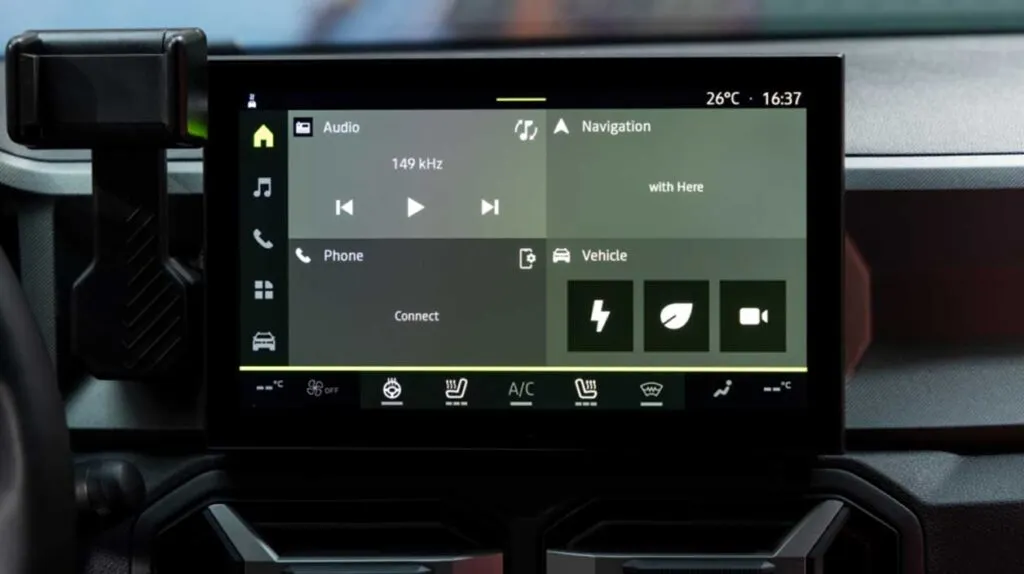 Ecran tactile connecté du dacia bigster
