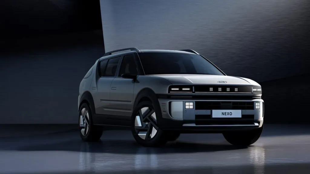Vue avant du SUV Hyundai Nexo 2026 avec sa calandre et ses jantes designées