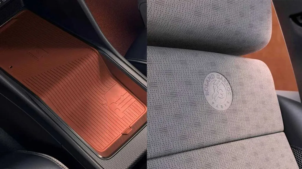 Détail des sièges et de leurs finitions de la R5 Roland Garros