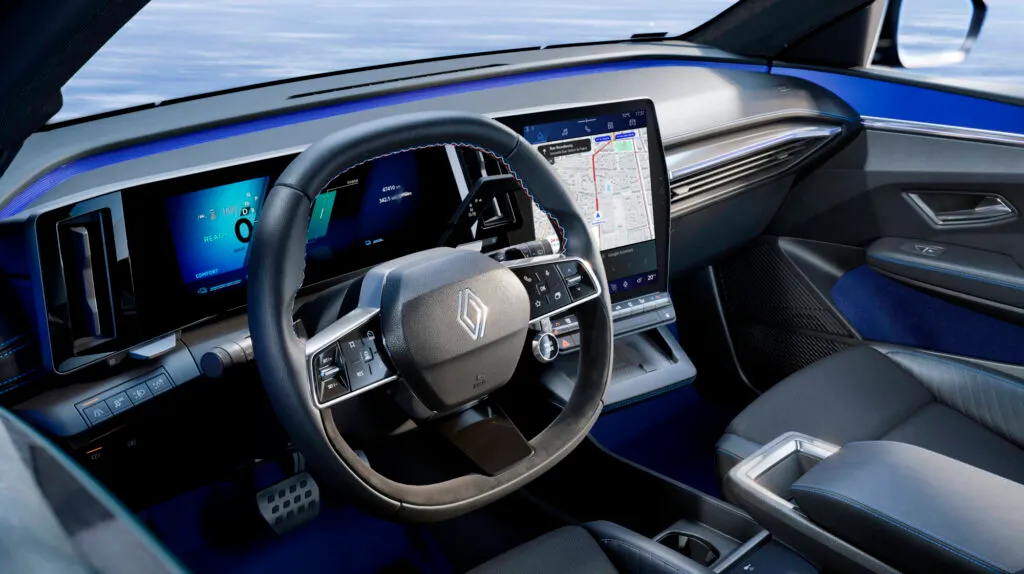 Vue du tableau de bord e la renault megane e-tech