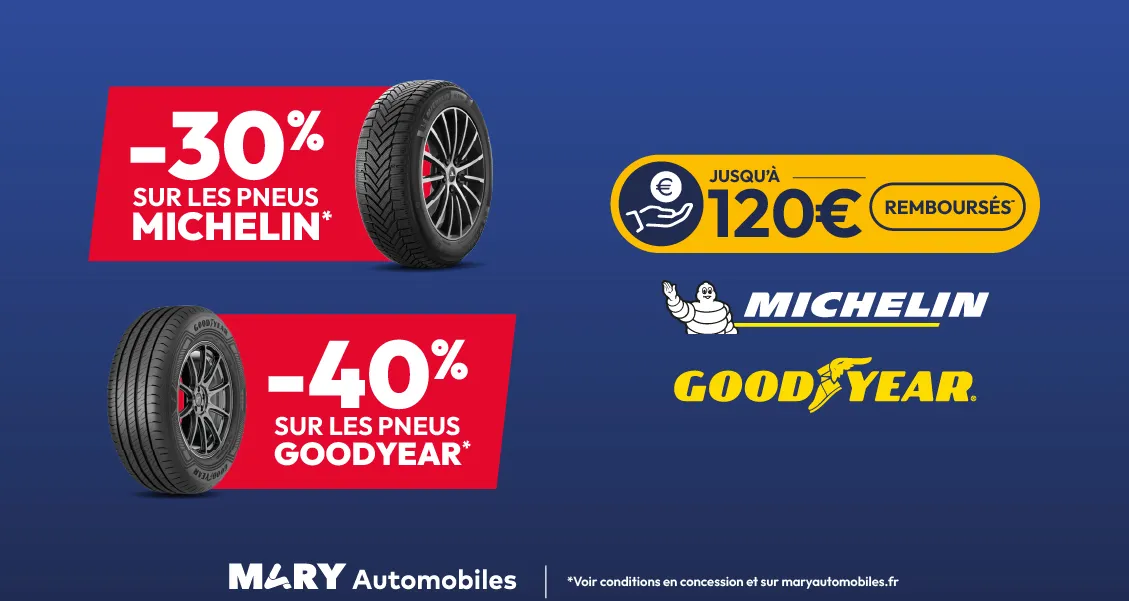 illustration offre Offre remise sur les pneus Michelin et Goodyear - Réseau Mary Automobiles