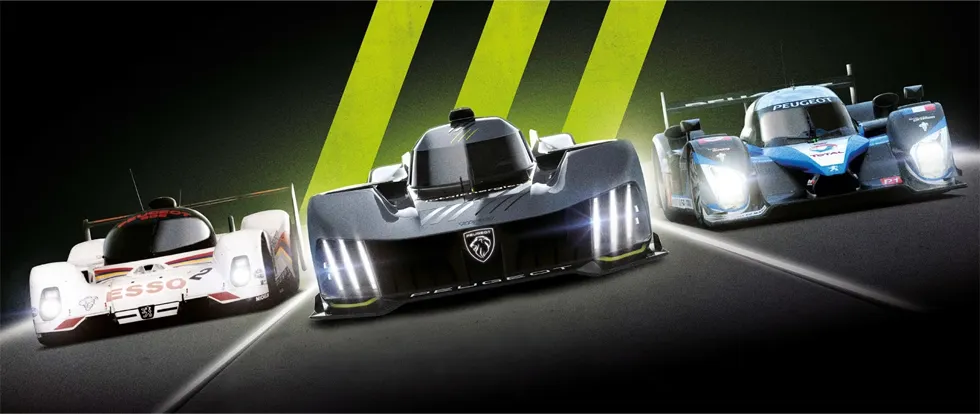 Peugeot 24h du Mans. Les trois voitures vues précédemment dans l'article