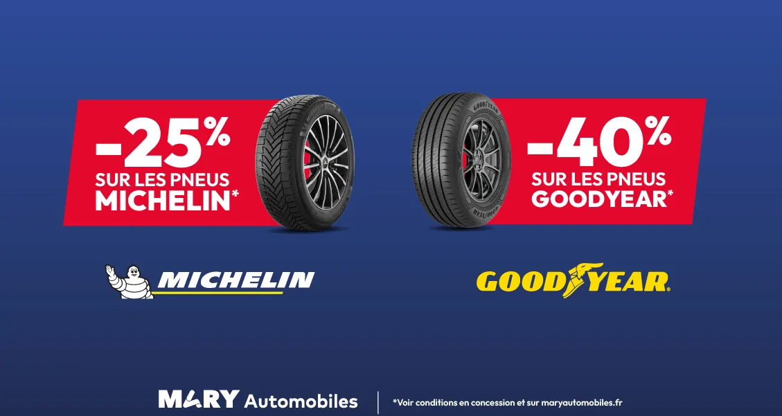 illustration offre Offre remise sur les pneus Michelin et Goodyear - Réseau Mary Automobiles