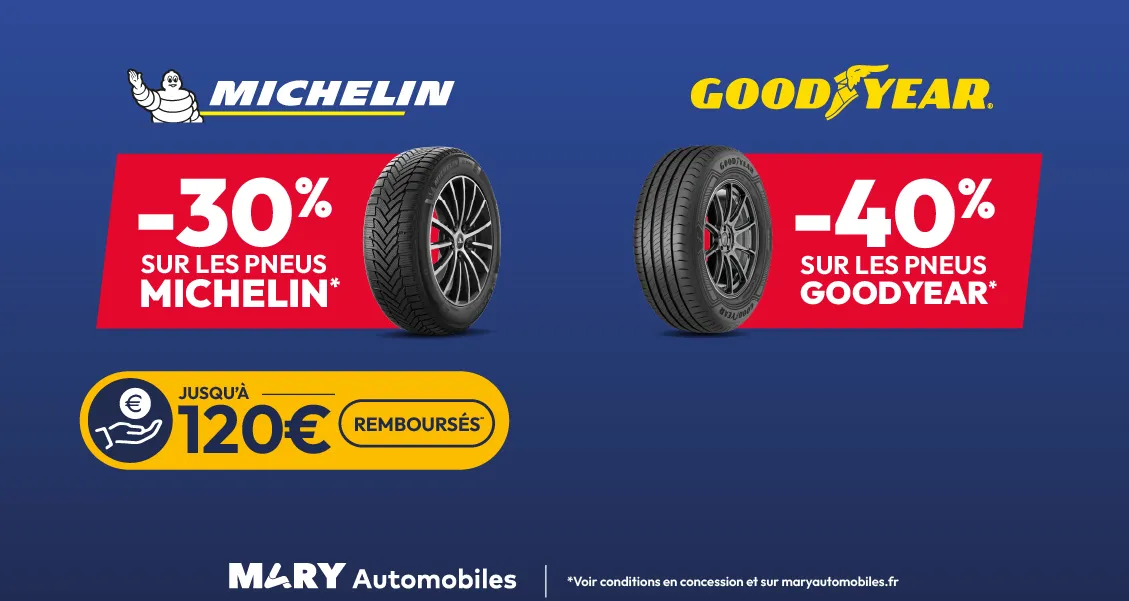 illustration offre Offre remise sur les pneus Michelin et Goodyear - Réseau Mary Automobiles