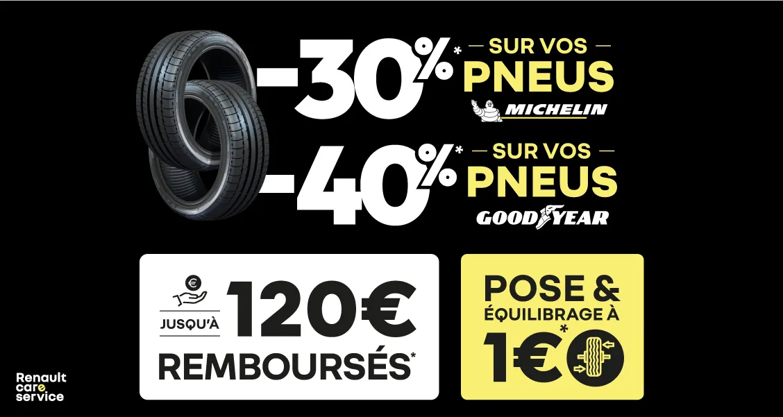 illustration offre Offre remise sur les pneus - Réseau Renault / Dacia