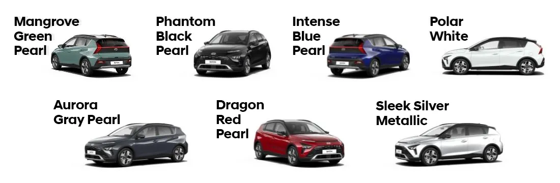 Différentes couleurs Hyundai Bayon