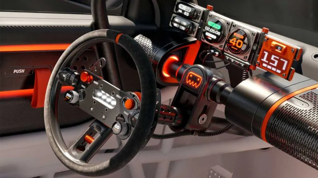 Vue du tableau de bord de la hyundai Insteroid