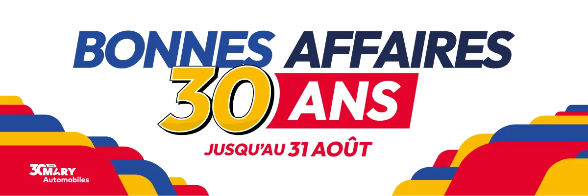 bandeau bonnes affaires 30 ans occasions